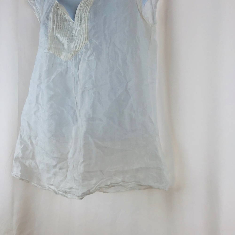 Calvin Klein Y-neck pleated embellished top S - Picture 10 of 16